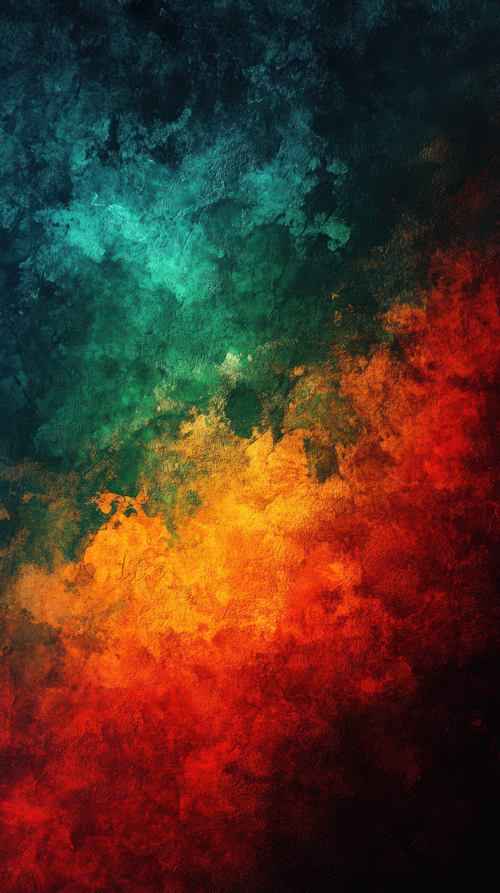 Colorful abstract design featuring a gradient of blue, green, orange, and red hues creating a vivid and dynamic background